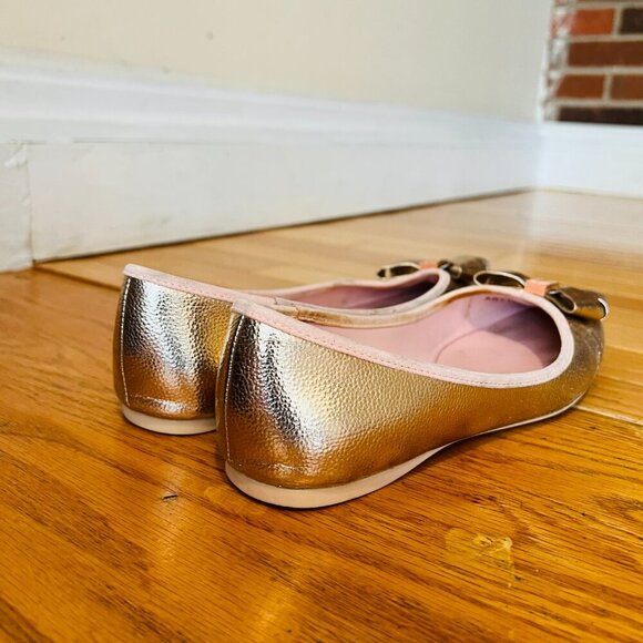 TED BAKER LONDON SATIN W/GOLD BOW BALLET FLATS WOMEN SHOES US 7.5/EU 38 - Picture 13 of 16